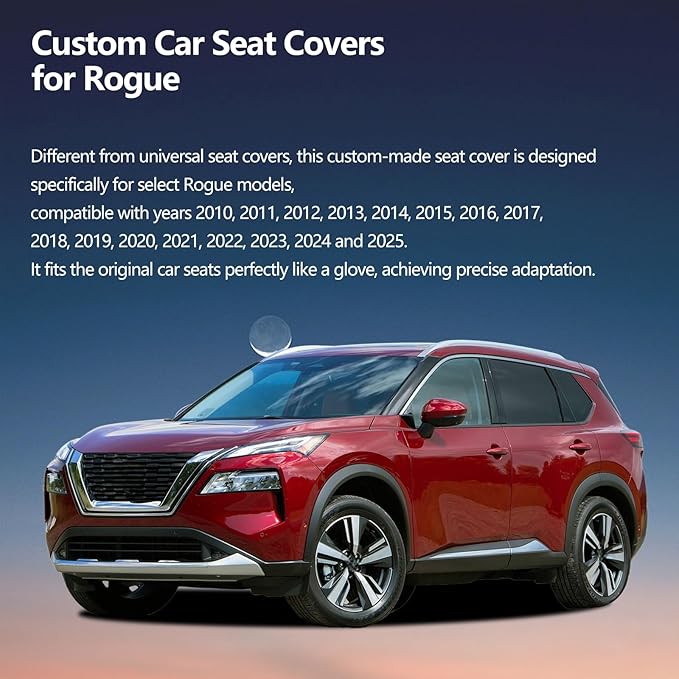 Fit Forester Car Seat Covers for Subaru Forester 2007-2024 2025 2026 - Upgraded Premium Waterproof & Breathable Leather, Airbag Compatible, All-Weather Seat Cushion Protector (Full Set, Black)