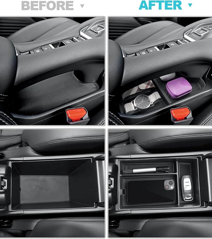 CDEFG 2PCS for 2023 2024 2025 2026 2027 HR-V Center Console Organizer Tray for 2023-2026 2027 Honda HRV HR-V Accessories Lower Console Tray Storage Box Floor Tray Sunglasses Holder