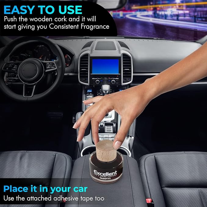 TASOTTI Excellent Car Perfume Air Freshener, Luxury Car Air fresheners and Car Odor Eliminator, Long Lasting Scent Up to 75 Days (After Tabacco)
