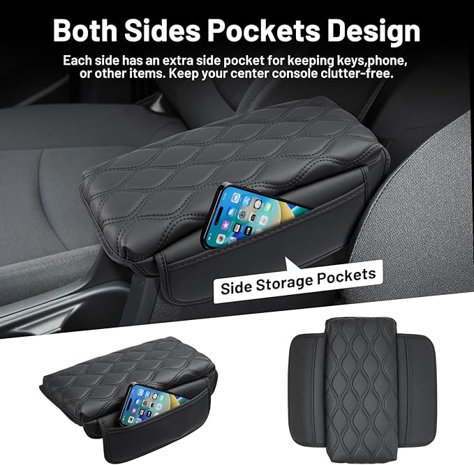 Autorder Center Console Cover for Toyota Corolla Cross 2022-2025 Accessories Armrest Cushion Cover Nappa Leather Middle Console Covers Sportage Console Cushion Pad Anti-Scratch