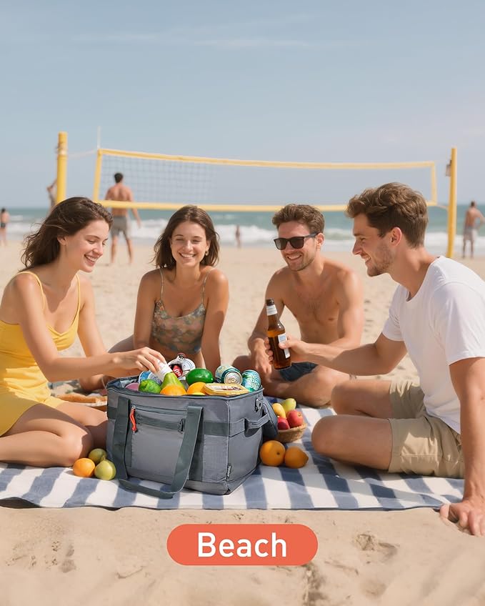 TOURIT Soft Sided Cooler Bag Insulated 48/60 Cans, Large Collapsible & Leakproof Ice Chest for Picnic, Beach, Camping, Travel