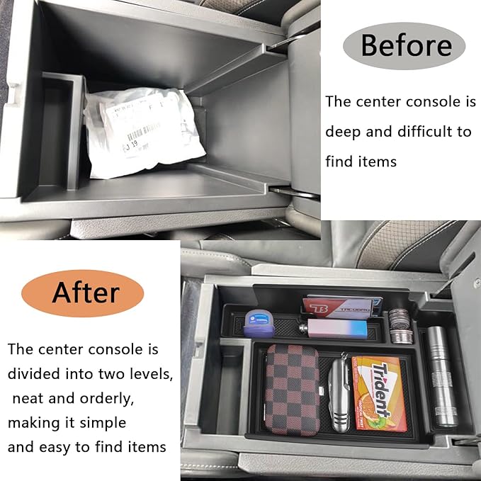 TACORBO Center Console Organizer Tray for Nissan Pathfinder 2022 2023 2024 2025 Accessory, Interior Armrest Storage Box Insert Tray,Black