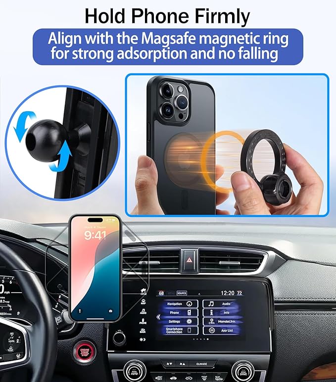 Car Phone Holder for Honda CR-V 2022 2021 2020 2019 2018 2017 5/7-Inch Touchscreen, Cell Phone Mount Compatible with MagSafe