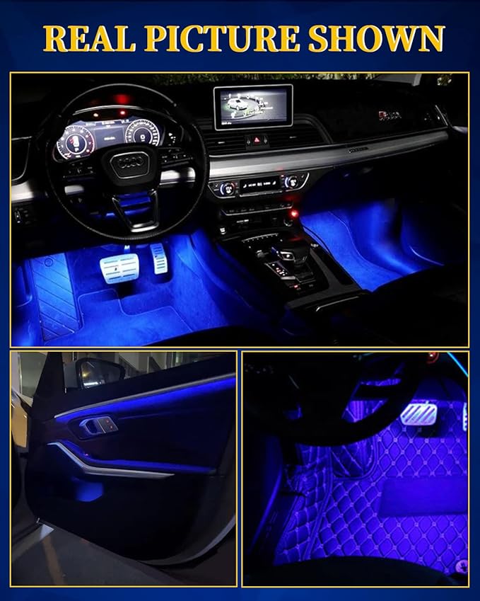 Car Led Light Strip,Blue Interior Lights for Trucks 30CM 15 SMD IP67 Waterproof Car Underglow Lights for Car Motorcycles Boat Golf Cart Home Decoration with 3M Tape(6PCS)