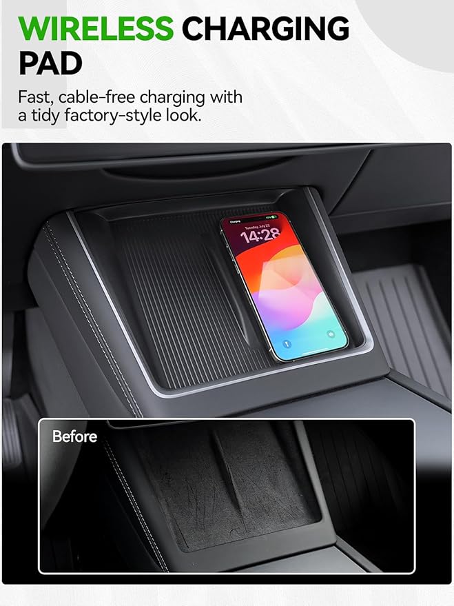 10PCS Center Console Organizer Tray for 2025 2026 Tesla Model Y Juniper Accessories, Under Seat Storage Armrest Hidden Storage Box Cup Holder Charger Pad for Tesla Model Y Juniper (Not fit Standard)