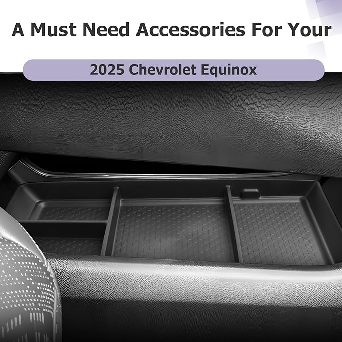 LUWU for 2025 2026 Equinox Lower Center Console Organizer Armrest Storage Box Armrest Organizer Insert Tray Console Organizer Storage Tray 2025 2026 Chevy Equinox Accessories