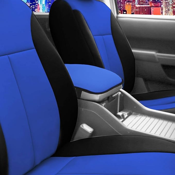 FH Group Neosupreme Blue Flat Pattern Center Console Pad – Water-Resistant Armrest Cover Protector for Cars, SUVs & Trucks