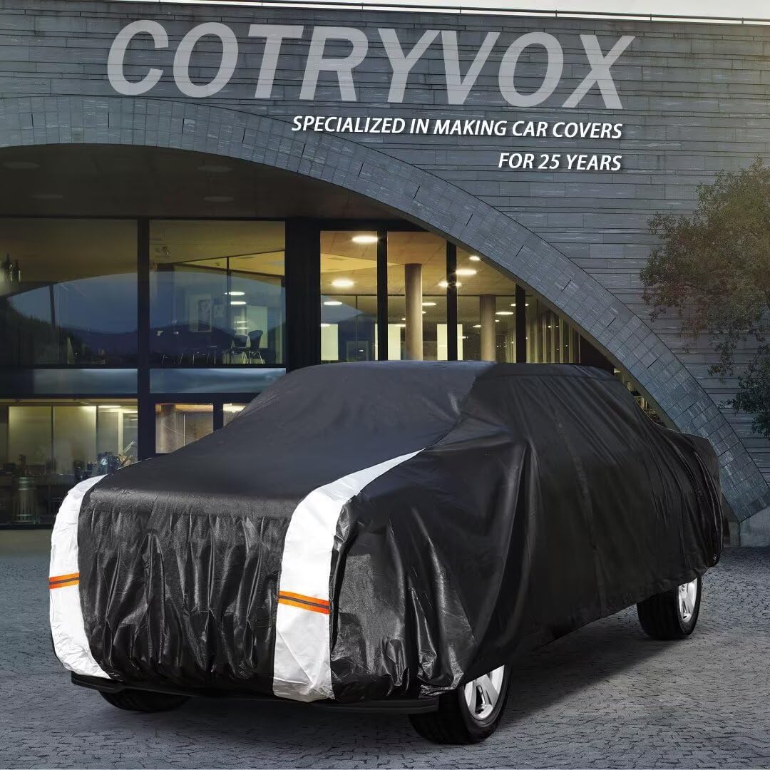 Dodge Ram 1500 Truck Cover Custom Fit 2009-2025 Crew Cab SB (5.75') with Door Zipper, 12 Layers Full Exterior Pickup Truck Cover Waterproof All Weather, for Wind Dust Sun and UV Protection.