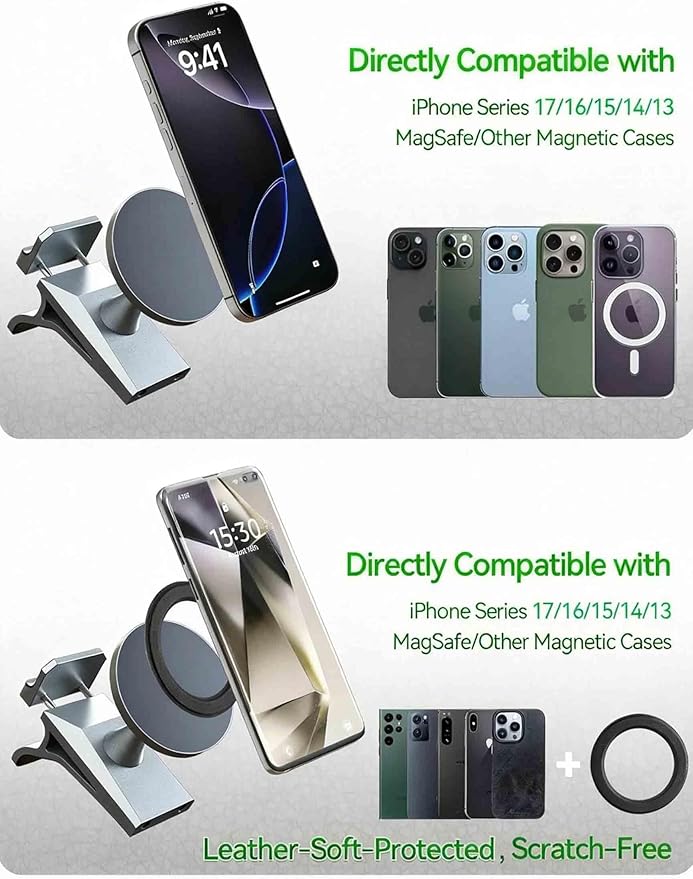 Cybertruck Phone Mount, Magnetic Phone Car Air Vent Holder for Tesla Cybertruck (2024 & Later Models) – 360° Adjustable Mag-Safe Compatible Dashboard Mount for Tesla Cyber Truck Accessories
