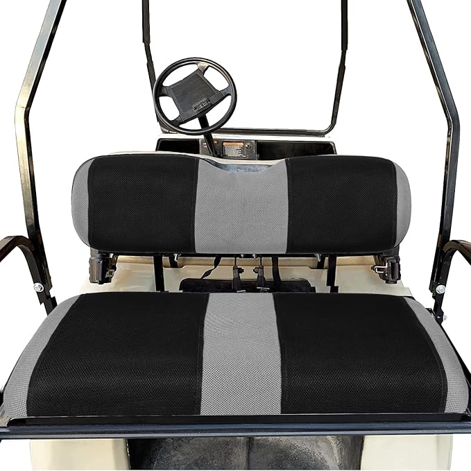 Universal Golf Cart Rear Seat Cover Dress Up for Older Golf Carts - Durable, Breathable Material, Fits Like a Glove for EZGO, Club Car and Yamaha, Easy to Install, Black
