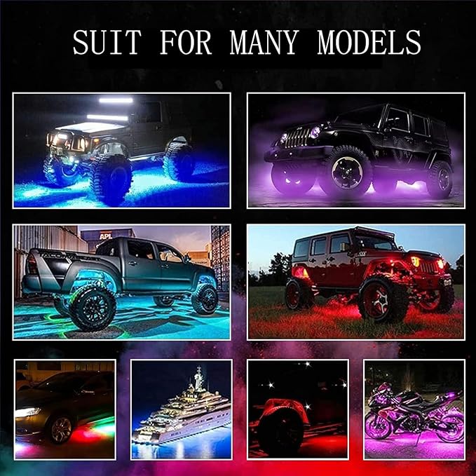 20 Pods Rock Lights Pure LED Lights for Car SUV Ambient Underglow Lights Waterproof Neon Trail Rig Lamp Lighting for Truck