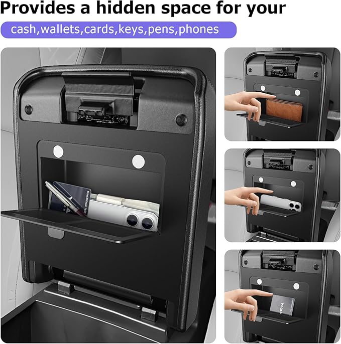 LUWU Center Console Cover Hidden Storage Box Compatible with 2026 Passport & 2023-2026 Pilot/Ridgeline Accessories Silicon Material Armrest Cover Center Console Hidden Organizer Box (2 in 1 Design)