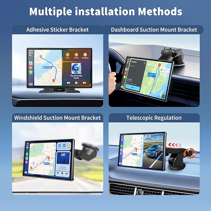 Wireless A pple Carplay Screen Carplay Screen for Car 11" with 4K Dash Cam 1080P Backup Camera, Car Stereo for Carplay & Android Auto GPS Navigation/Bluetooth/Mirror Link/Voice Control/AUX/FM/Siri
