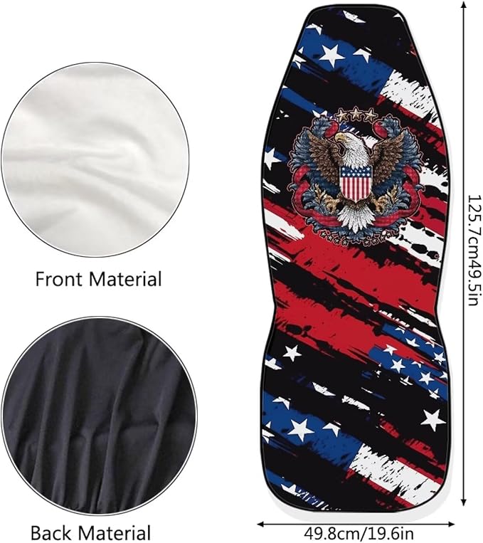 ELEQIN 250 Years America Anniversary Car Front Seat Cover, 2 Packs Car Seat Protector, Nonslip Cushion Cover for Cars, Trucks & SUVs Auto Interior Decor, 250th Independence Day Freedom