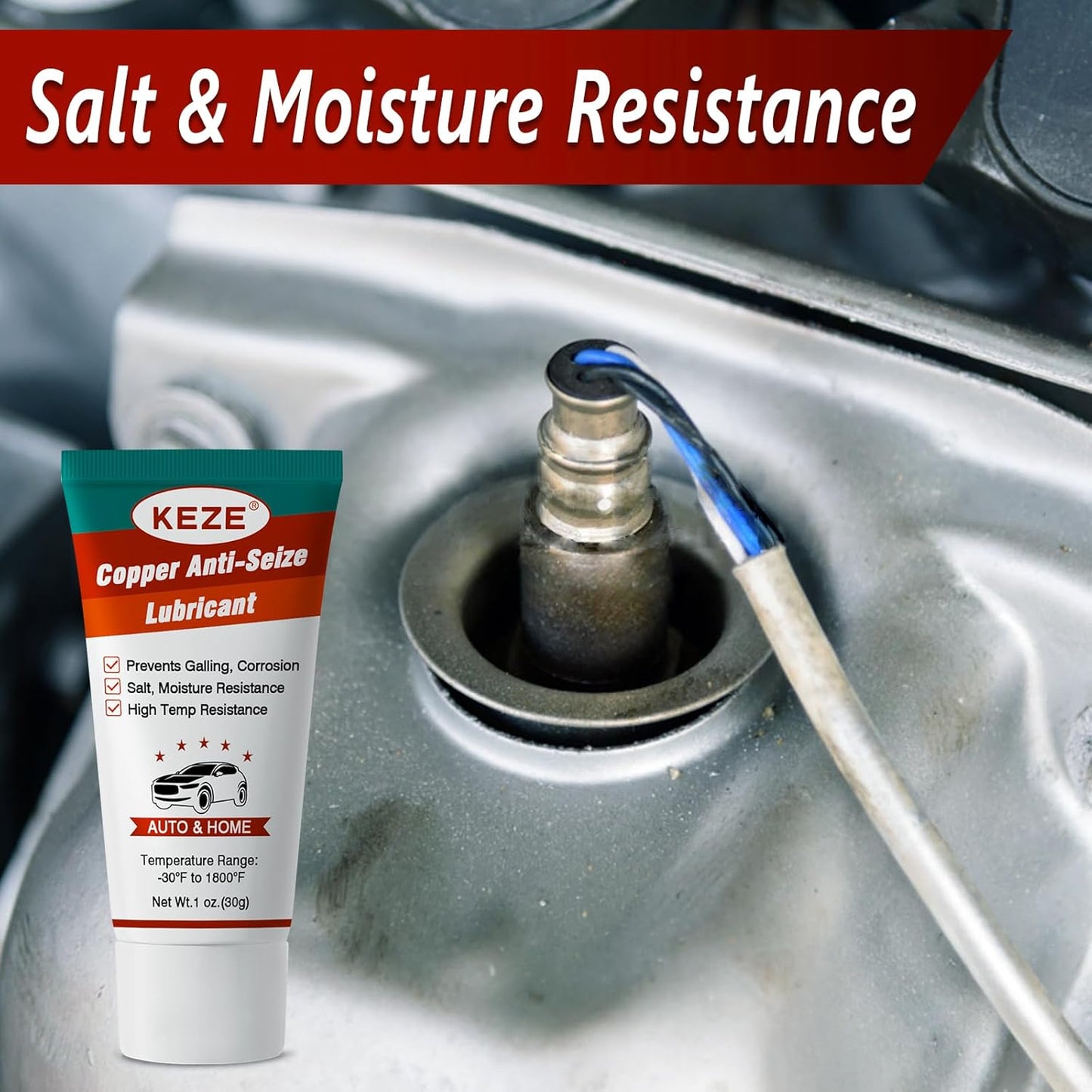 Keze High Temp Copper Anti Seize Compound for Car Spark Plug Bolts Thread Lubricant Grease 1 oz-4 Pack
