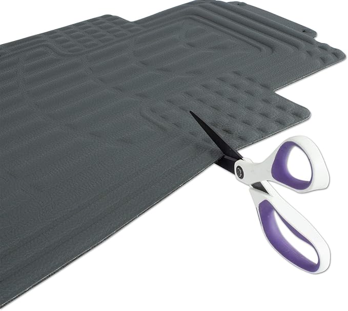 Eurow Universal Cut to Fit Car Floor Mats 4 Piece Set - Gray