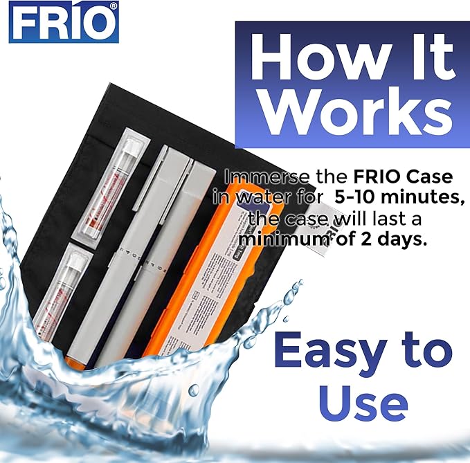 FRIO Cooling Wallet - Insulin Cooler for 45+ Hours of Stress Free On The Go - Black - Large