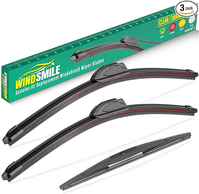 26" 18" 16" Windshield Wiper Blades Replacement for Honda Insight 2010 2011 Premium All Weather Front Rear Wipers Set - OEM Quality (Pack of 3)