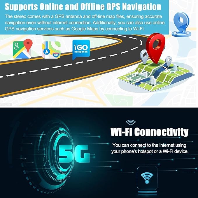 [4G+64G] Car Radio for Dodge RAM 2002 2003 2004 2005 2006, for Jeep Wrangler 2003 2004 2005 2006,Jeep Grand Cherokee 1999-2004, Support Wireless Carplay&Android Auto, 6.8 inch IPS Touchscreen