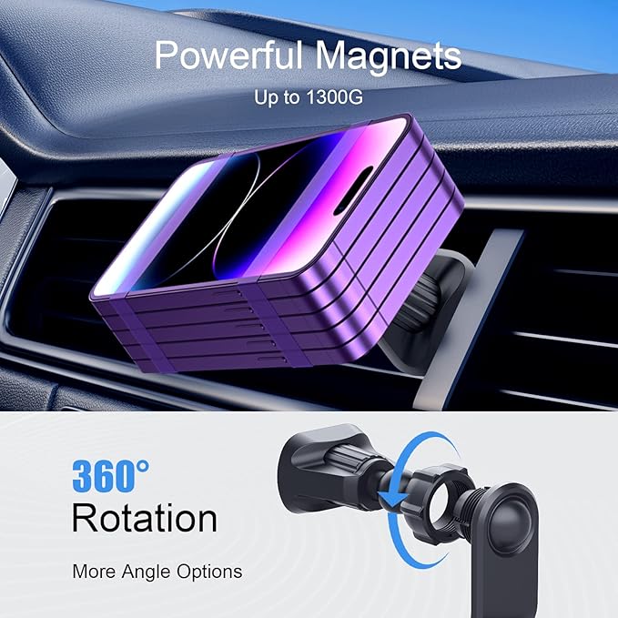 MAGJIEYX for Magsafe Car Mount Charger, Magnetic Wireless Charger for iPhone 12/13/14/15/16 17 Pro Max/Plus/Mini/Magsafe Case Air Vent and Dashboard Phone Holder with Fast 36W Adapter