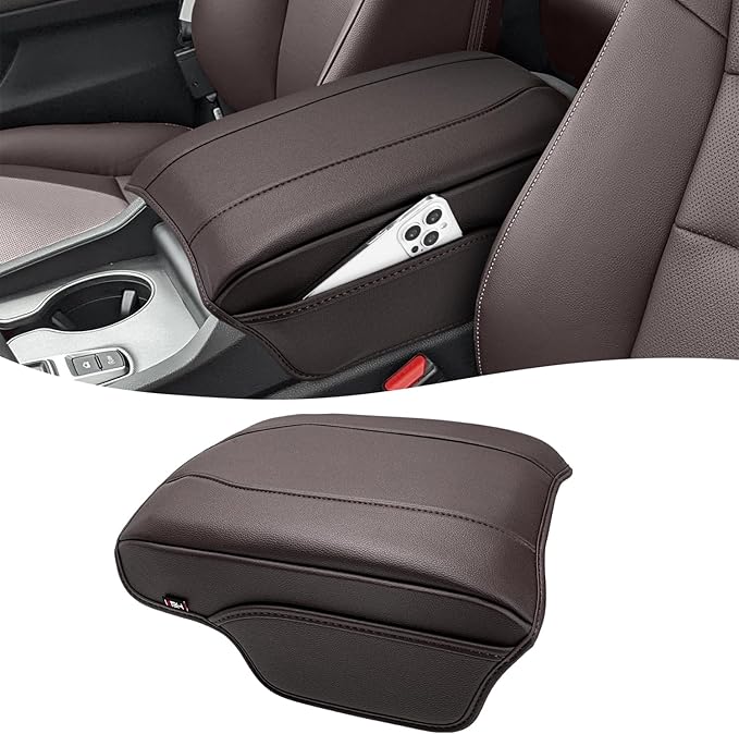 Center Console Armrest Cover for Honda Pilot 2023-2026, Passport 2024-2026, Ridgeline 2024 2025, Durable Middle Console Lid Protector, PU Leather Trim, Anti-Scratch