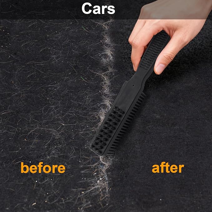 Miyake 3-in-1 Pet Hair Remover Rubber Brush with Squeegee, Cat and Dog Hair Remover Pumice Stone Tool, Lint & Carpet Cleaner for Couch, Furniture, Clothes, Pet Bed, Car Detailing Supply & Home Tools