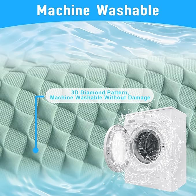 Golf Cart Cooling Ice Silk Seat Cover Blanket for EZGO TXT RXV/Club Car DS Precedent Front 2-Person Seats, 4 Pockets, Keeps Cool and Clean - Green