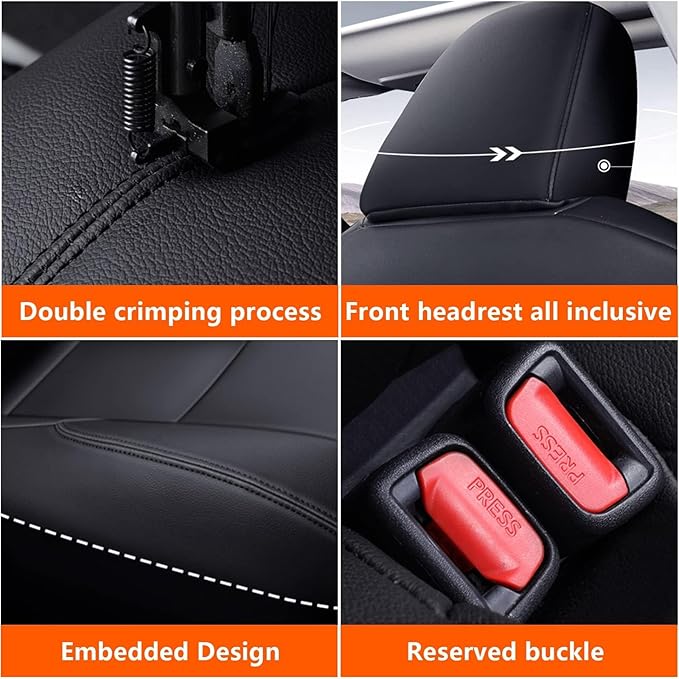 AOMSAZTO Custom Fit Seat Covers for Nissan Altima: 2013 2014 2015 2016 2017 2018 S SV SR 2017-2018 SL Waterproof Car Seat Covers Full Set Faux Leather Black