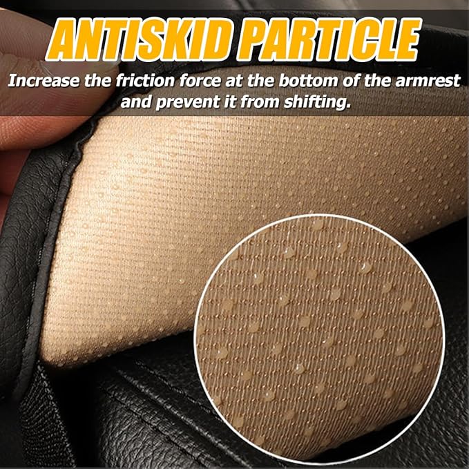 Car Center Console Cushion Pad, Comfortable Vehicle Armrest Seat Box Cover Protector, Soft Automotive Interior Decorative Arm Rest Mat Accessories, Universal for SUV RV Truck (Rose Red)
