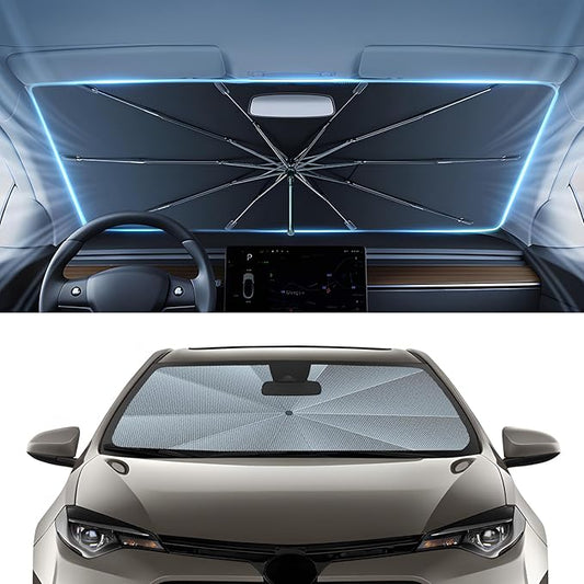 Autorder Windshield Sun Shade Umbrella for 2014-2018 Toyota Corolla Accessories,Upgraded Ice Crystal Material,Easy Setup Umbrella Sunshade for Car Windshield,100% Sun Blocking