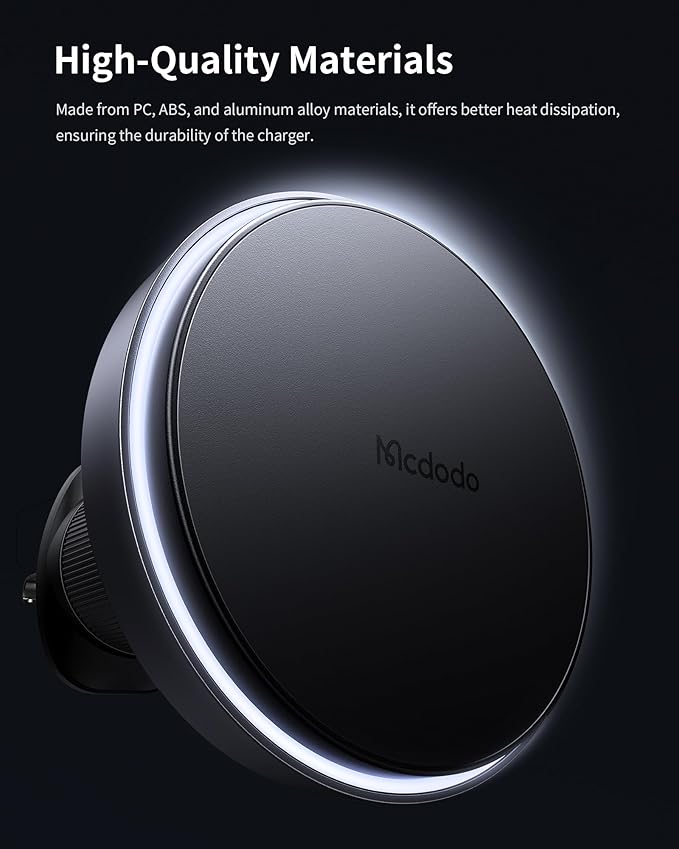 mcdodo for Magsafe Car Mount Charger [18 Strong Magnets], for Car air Outlet, 15W Wireless Car Charge, Universal Phone Mount for Car Wireless Charger Fits iPhone 15 14 13 12