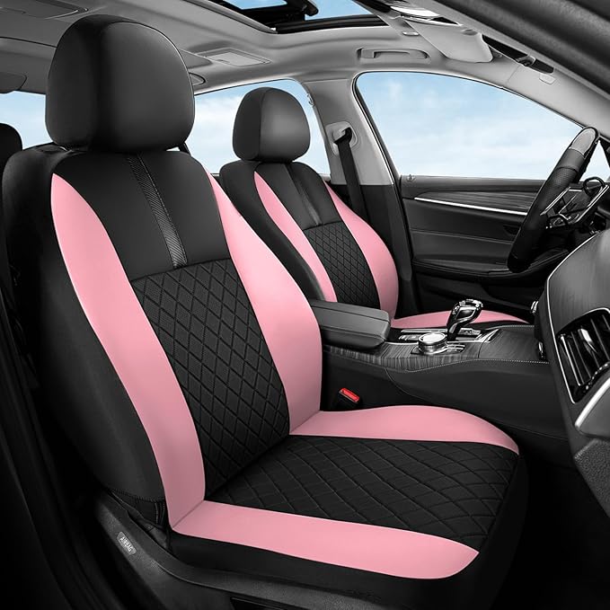 Coverado Car Seat Covers Full Set, Automotive Leather Seat Covers for Car，Universal Fit Front Back Seat Cover, Non-Slip Waterproof Breathable Car Seat Protector