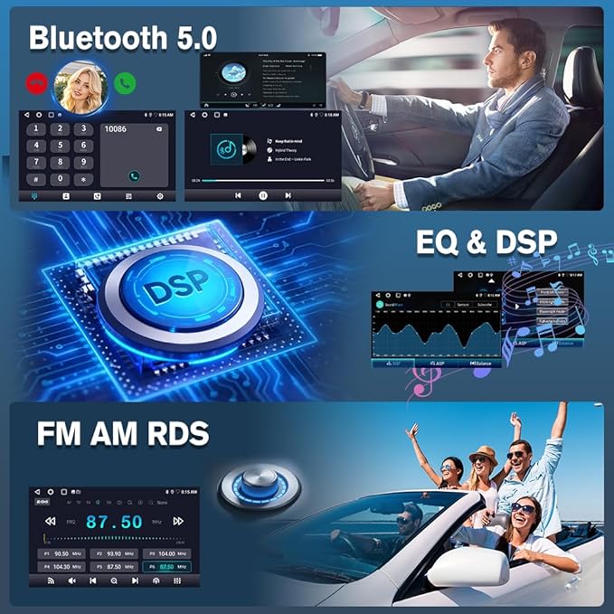 Doreon (2GB+64GB ROM) Car Stereo for Jeep Wrangler JK 2007-2018 Compass Grand Cherokee Dodge Ram 1500, 10.1" Android 15 Radio with Wireless CarPlay Android Auto WiFi GPS BT FM AM SWC Backup Camera