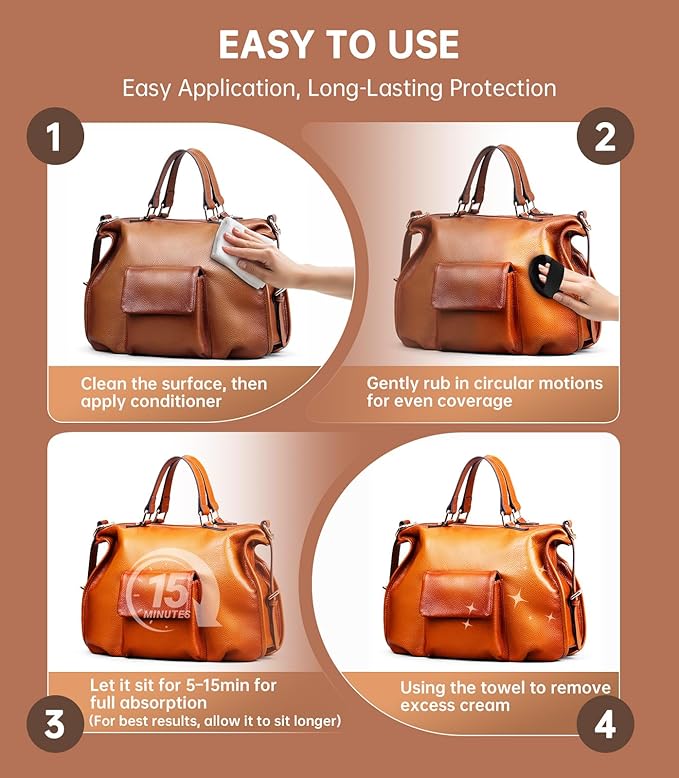 Leather Conditioner - 2 Pack, All-In-One Leather Care Treatment for Couch, Bag & Furniture Salve, Restores Softness & Shine, Safe for Purses, Shoes, Sofa, Boots, Car Interior, Family & Pet Safe
