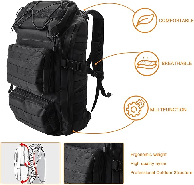 Universal Tactical Vehicle Back Seat Organizer Tactical Backpack with Multi-Pockets MOLLE Backpack