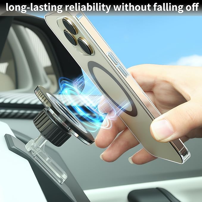 Phone Mount for Tesla New Model Y Juniper 2026 2025 Model 3 Highland Accessories Phone Holder Fit for All Phone MagSafe Car Mount [Strongest Magnet Power]