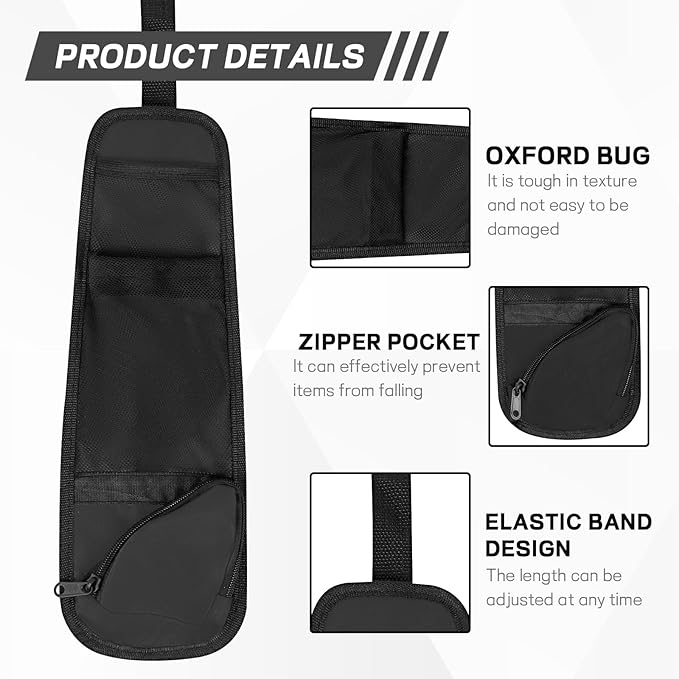 Hovom Car Seat Storage Hanging Bag, Multi-Pocket Car Seat Side Organizer, Multifunctional Mesh Pocket Auto Front Seat Organizer for Phone Wallet Glasses, Universal Car Accessories (Black, 1PCS)