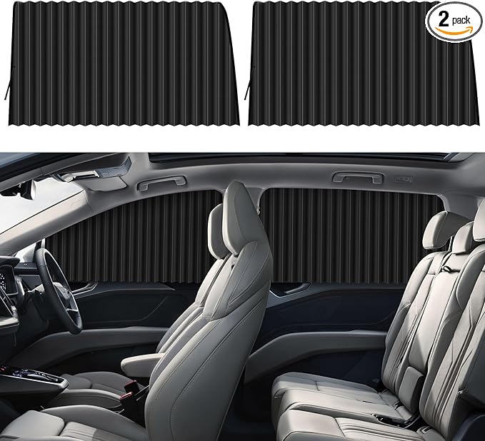 ZATOOTO Car Side Window Sun Shades - Privacy Magnetic Black 2 Pcs Covers Blinds Curtains - Auto Accessories Sunshades Keeps Cooler Screen for Baby Sleeping