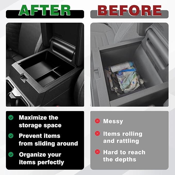 Muslogy Center Console Organizer Compatible with 2025 2026 Toyota 4Runner Accessories Armrest Middle Console Divider Storage Box with Card Slot Tray Divider Insert Organizer ABS Material