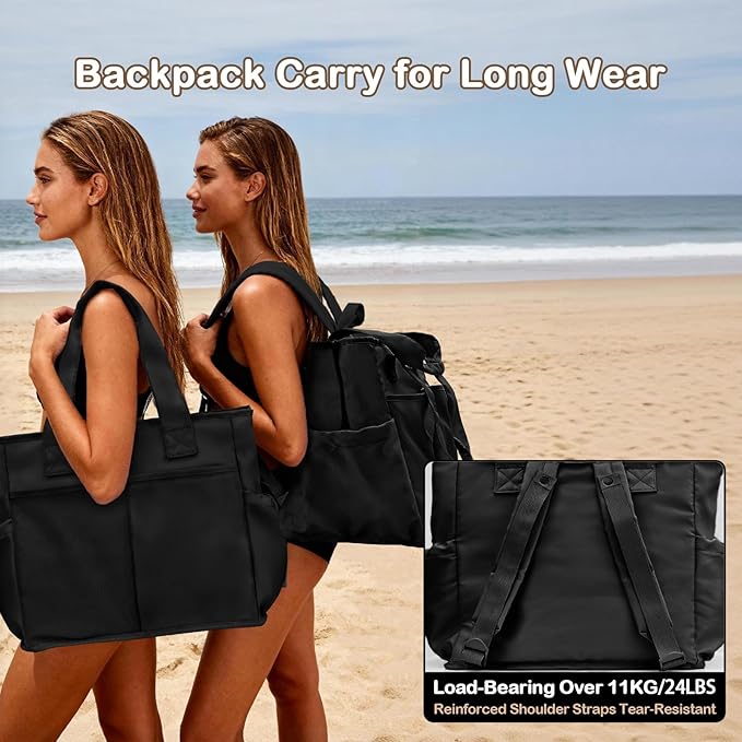 Odoland Soft Cooler Bag - Leakproof & Insulated, 2-in-1 Collapsible Design, Dry/Wet Separation, Large Soft Sided Cooler with Multi-Pocket Design for Beach, Picnic, Camping, Day Trip, Family Size