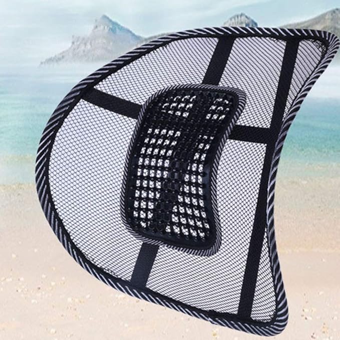 Tbest Car Ice Silk Hole Mesh Lumbar Cushion Breathable Auto Seat Waist Support Massage Pad for Office and Seats Black 40x40cm (Black)