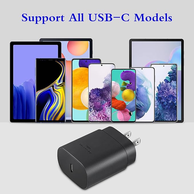 GUUSMART Type C Charger 2-Pack 25W Type C Fast Charging Block with 6ft USB C Charger Cable Compatible with Galaxy S26 S25 S24 S23 S22 S21/Phone 17/16/16 Pro Max/15/15 Pro Max/15 Plus-Black