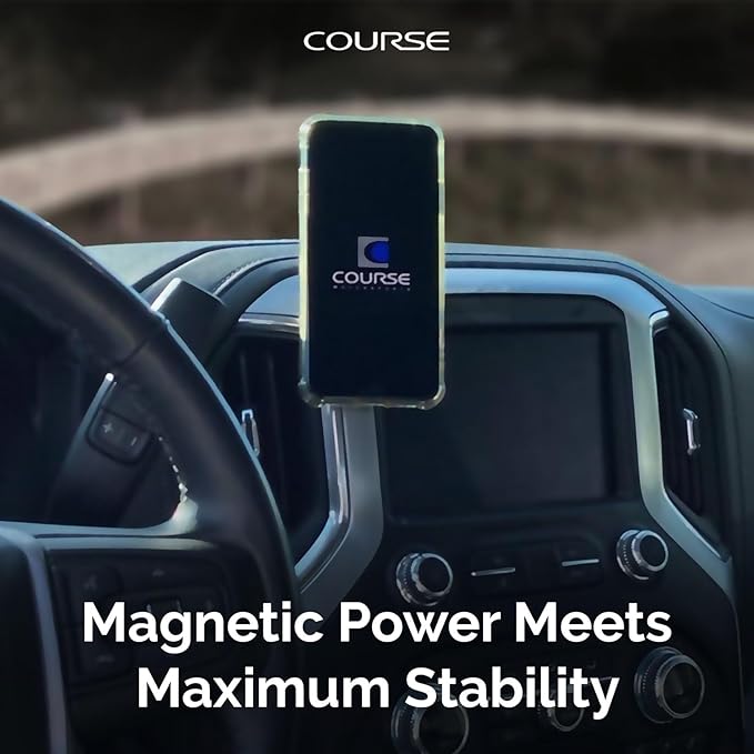 Course Motorsports Direct Fit Phone Mount | MagSafe Compatible and Wireless Charging | Compatible with Chevrolet Silverado/GMC Sierra 1500 (2019+) 2500/3500 (2020+) - Magnetic Charging Head