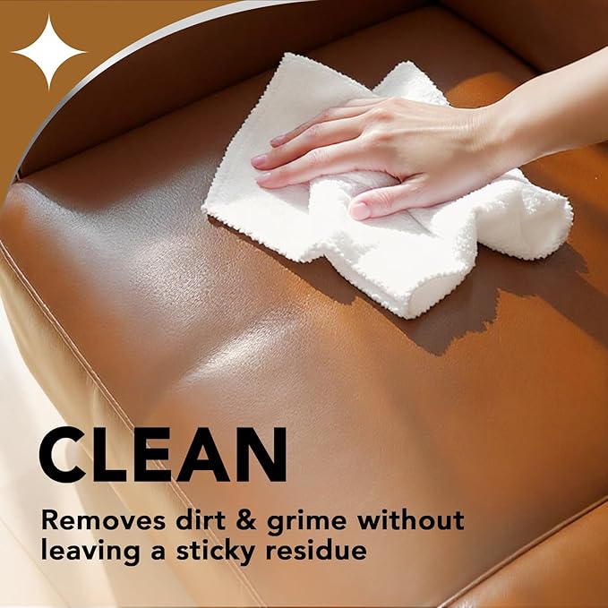 Weiman Leather Cleaner, Polish and Conditioner for Furniture, Car, Purses, Shoes, Boots and Couches- Micro Fiber Towel Included, 22oz