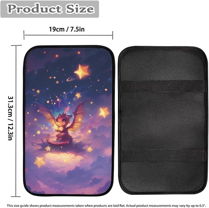 Star Dragon Car Armrest Storage Box Mat Car Center Console Cover Car Armrest Seat Box Cover Universal Fit for Most Vehicle, SUV, Truck Car Decors