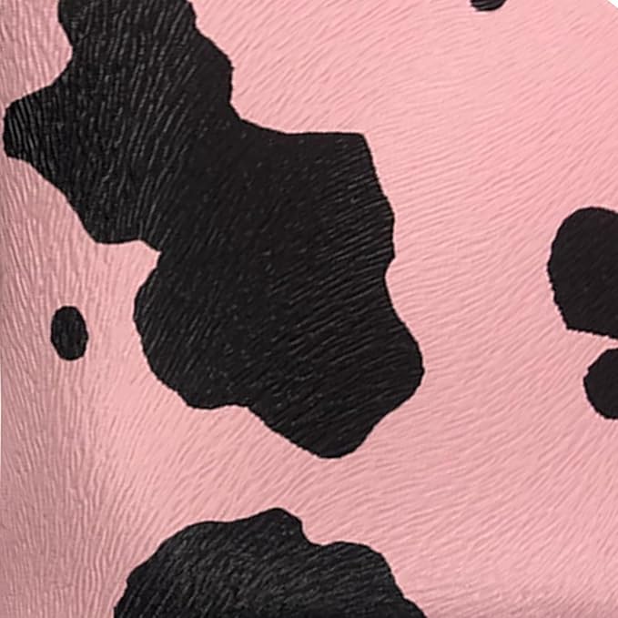 Cow Print Car Center Console Cover PVC Leather Armrest Cushion with 2 Storage Bags Universal Car Armrest Seat Box Pad Car Interior Accessories Protector for Women Men (Pink Black)