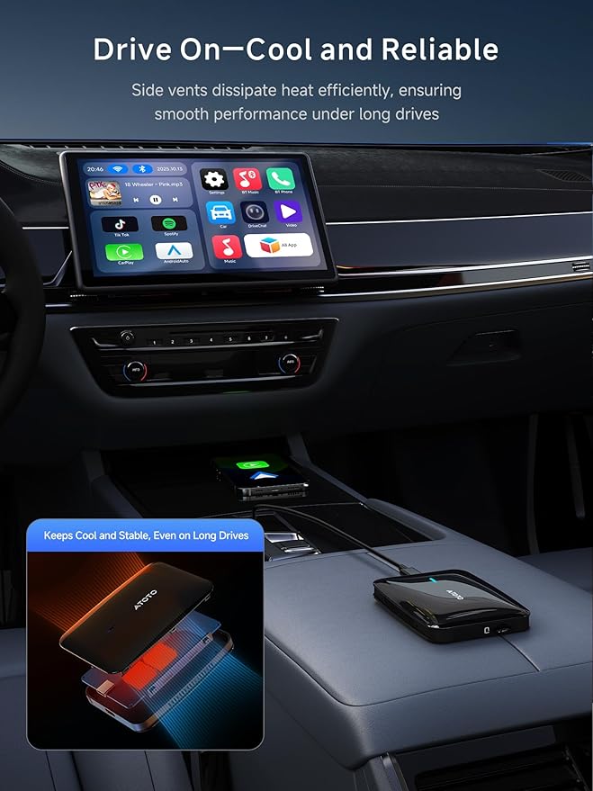Magic AI Box, Wireless CarPlay/Android Auto Adapter, Car Video Box Supports for Netflix/YouTube/TikTok/TF Card, DriveChat AI Smart Box with GPS/Dual Bluetooth
