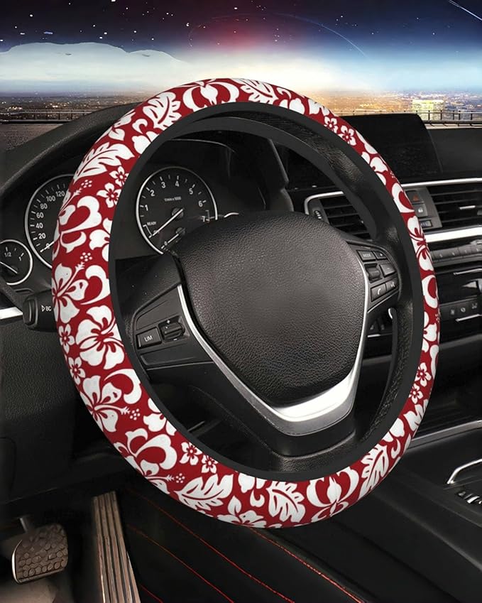 Steering Wheel Cover Accessories Neoprene Cover, Breathable Non-Slip Easy to Install Suitable for Women Men, 14.5-15.5 Inch for Car SUV Van Truck Universal - Artistic Flower