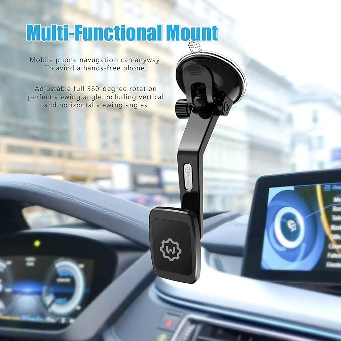 WixGear Magantic Mount, Universal Dashboard Curved Magnetic Phone Car Mount Holder for Cell Phones and Mini Tablets with Fast Swift-snap Technology, Magnetic Cell Phone Mount