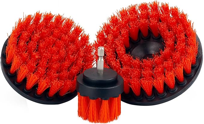 Maxshine 2", 4", & 5" M8 Medium-Duty Upholstery Carpet Brush with Drill Attachment Set – Power Scrubber Attachment for Car Detailing – Removes Grime, Stains & Spots from Fabric, Seats & Carpets